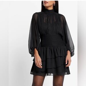 Express mock neck mini dress